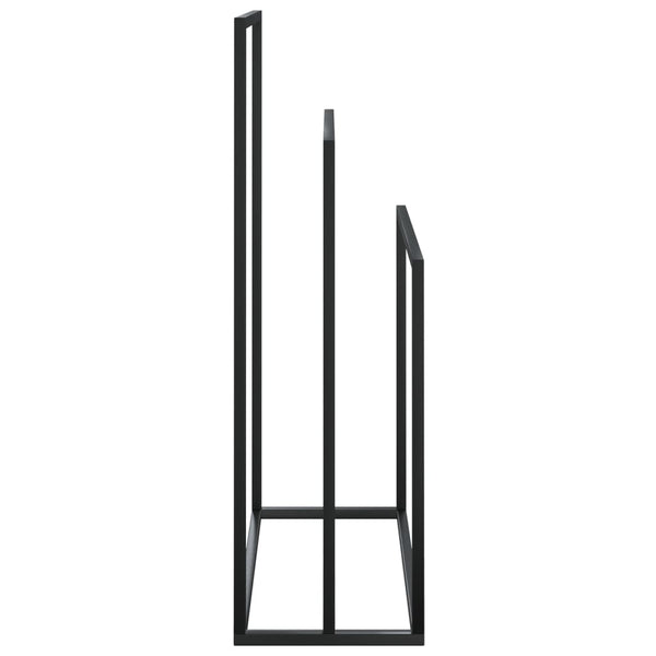 Freistehender Handtuchhalter Rosent, Schwarz, 48x24x79cm (Eisen)