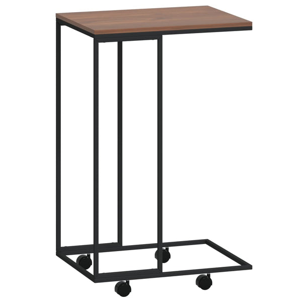 Beistelltisch Thoader in Schwarz, mit Rollen, Maße 40x30x63,5 cm (Holz)