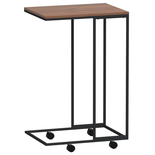 Beistelltisch Thoader in Schwarz, mit Rollen, Maße 40x30x63,5 cm (Holz)