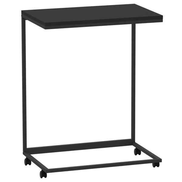 Schwarzer Beistelltisch auf Rollen Thoader 55x35x70cm (Holz)