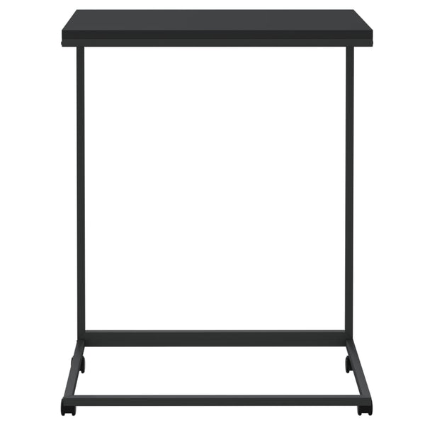 Schwarzer Beistelltisch auf Rollen Thoader 55x35x70cm (Holz)