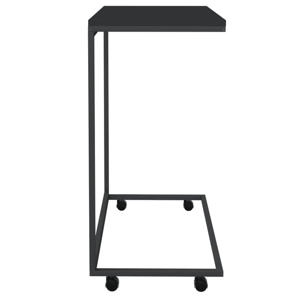 Schwarzer Beistelltisch auf Rollen Thoader 55x35x70cm (Holz)