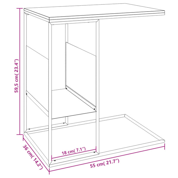Vilhelem Beistelltisch, schwarz, 55x36x59,5cm (Holz)