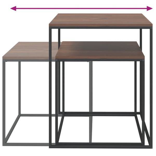 Minoritilor-Couchtischset (2 Stück Holz und Metall)