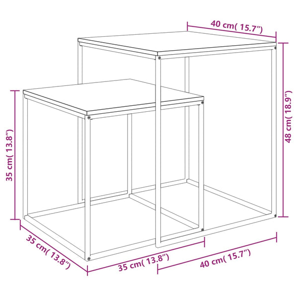 Minoritilor-Couchtischset (2 Stück Holz und Metall)