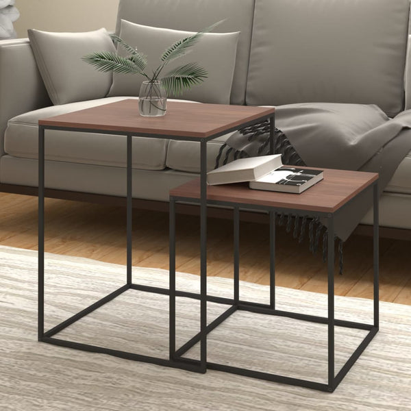 Minoritilor-Couchtischset (2 Stück Holz und Metall)