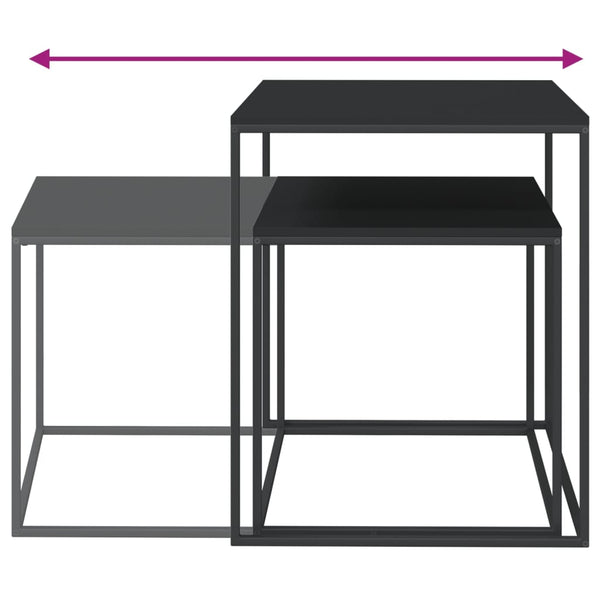 Couchtisch-Set Minoritilor (2 Stk. Metall und Holz)