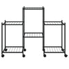 Schwarzer Blumenständer auf Rollen Hevronia 83x25x63,5 cm (Eisen)