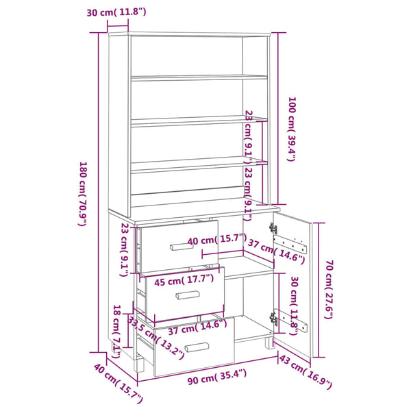 Dunkelgrauer Schrank Hamar Ciulpan (Kiefer)