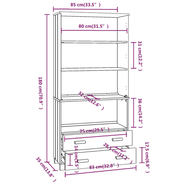 Honigbrauner Schrank, Marke Hampartun (Kiefer)