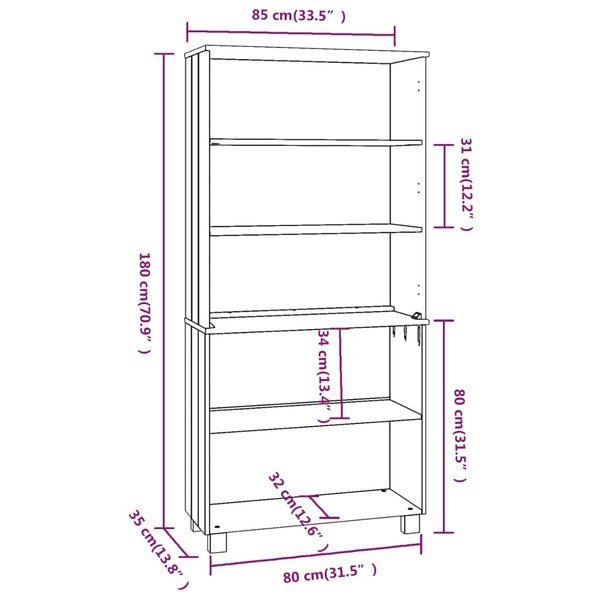 Honigbrauner Schrank hamar Frig (Kiefer)