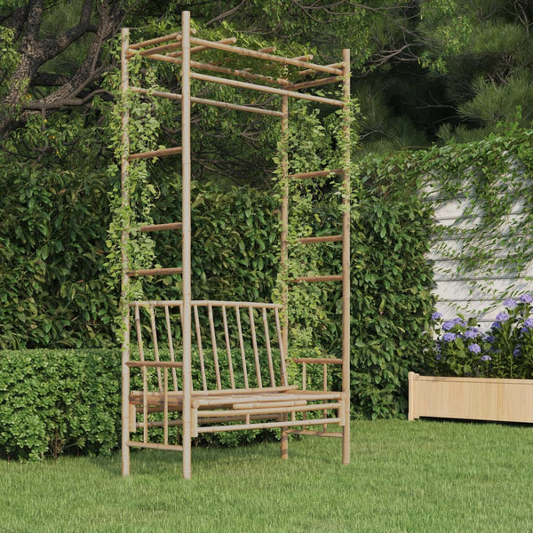Gartenbank aus Bambus mit Pergola Deeann 116cm