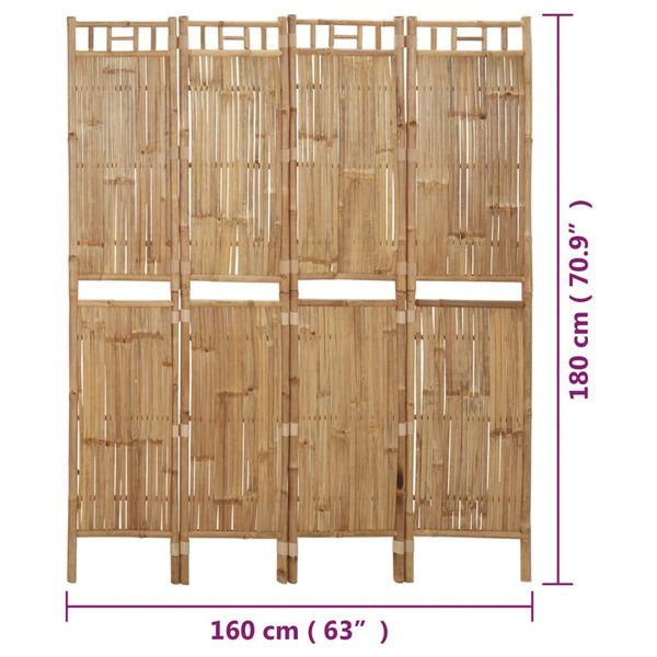 Raumteiler Bambus Marciana 160x180cm (4-teilig)