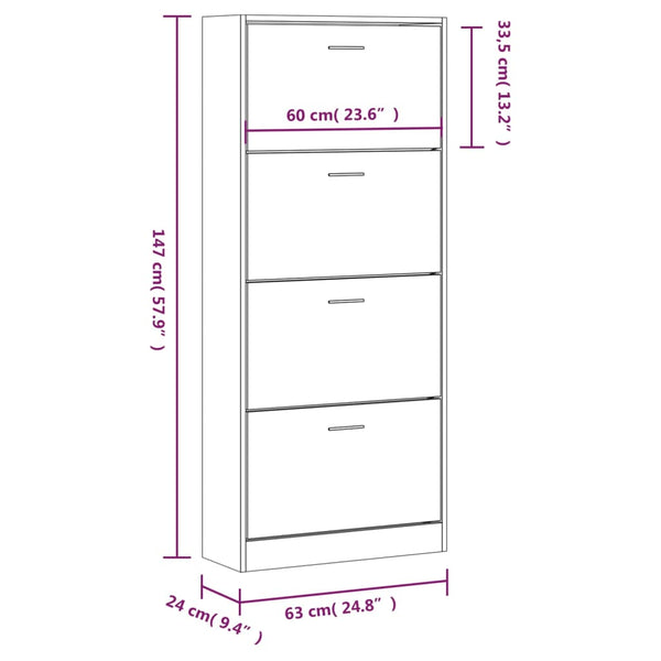 Schuhschrank Savutammi Ernesta 63x24x147cm (Holz)