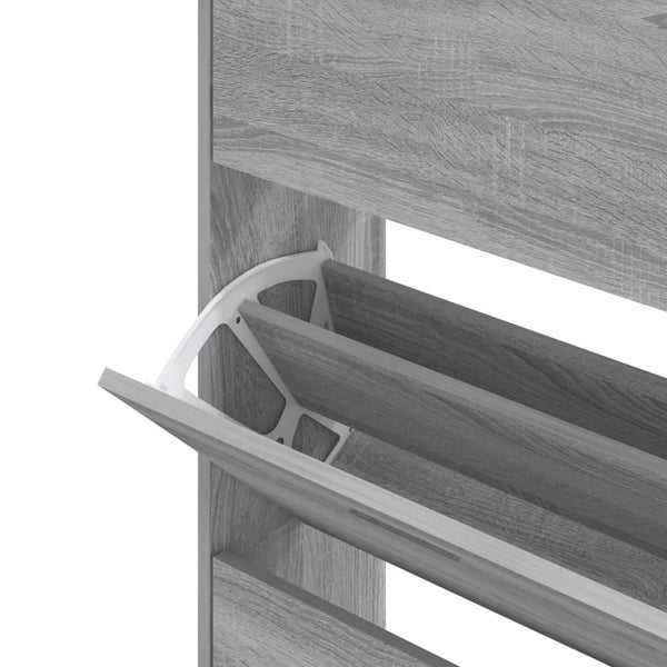 Grauer Schuhschrank Ernesta 63x24x147cm (Holz)
