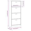 Grauer Schuhschrank Ernesta 63x24x147cm (Holz)