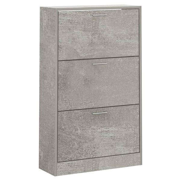 Schuhschrank Ernesta 63x24x103 cm (Holz), betongrau