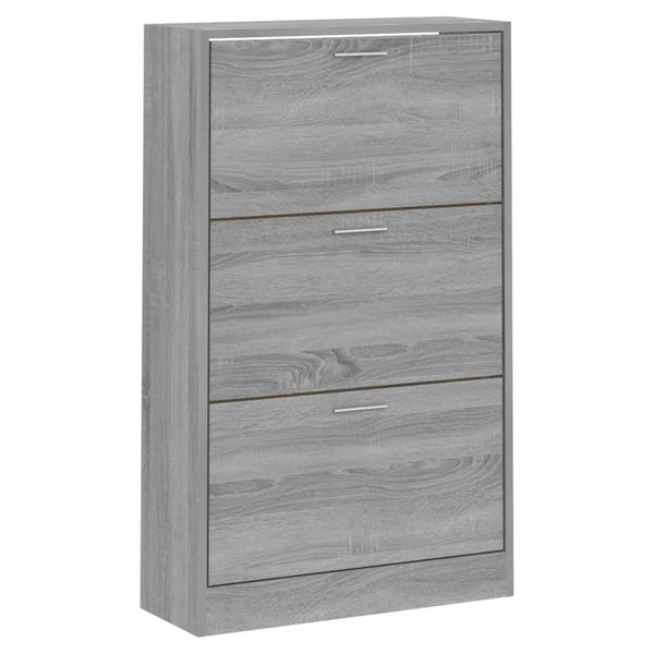 Grauer Schuhschrank Ernesta 63x24x103cm (Holz)