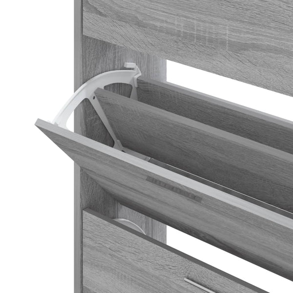 Grauer Schuhschrank Ernesta 63x24x103cm (Holz)