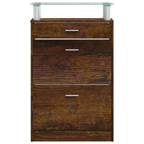 Schuhschrank Geanela, Wildeiche, 63x24x104 cm (Holz)