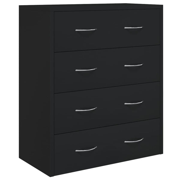 Musta senkki 4 vetolaatikolla General 60x30,5x71cm