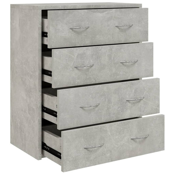 Betongraues Sideboard mit 4 Schubladen General 60x30,5x71cm