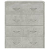 Betongraues Sideboard mit 4 Schubladen General 60x30,5x71cm