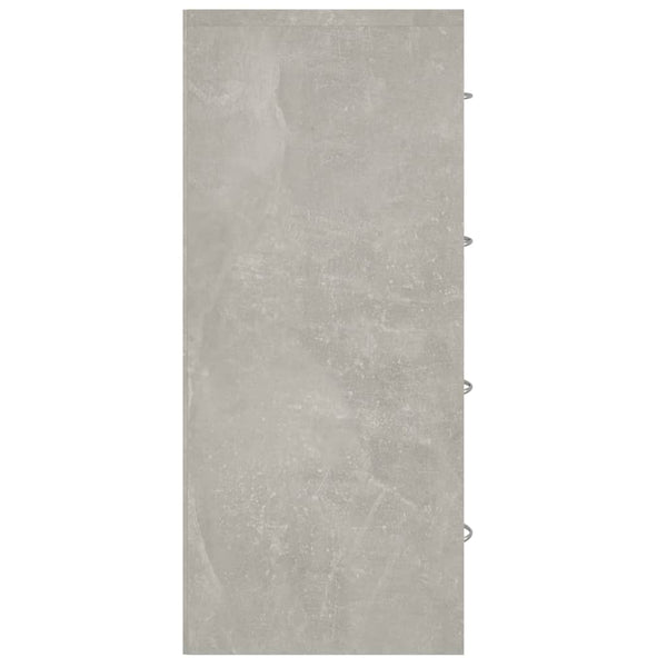Betongraues Sideboard mit 4 Schubladen General 60x30,5x71cm