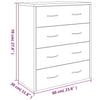 Betongraues Sideboard mit 4 Schubladen General 60x30,5x71cm