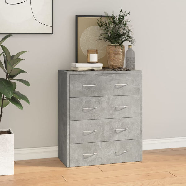 Betongraues Sideboard mit 4 Schubladen General 60x30,5x71cm