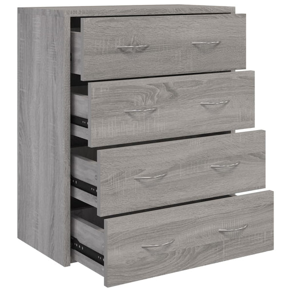Kommode Grau mit 4 Schubladen General 60x30,5x71cm (Sonoma)