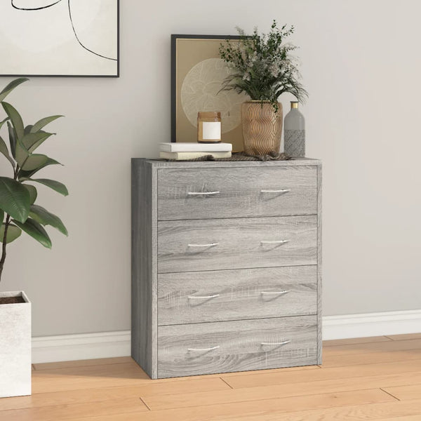 Kommode Grau mit 4 Schubladen General 60x30,5x71cm (Sonoma)