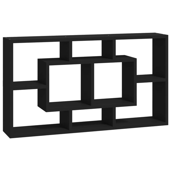 Schwarzes Wandregal Paunel mit 8 Fächern