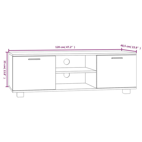 TV-Möbel Sonoma Eiche Antonin 120x40,5x35cm (Holz)