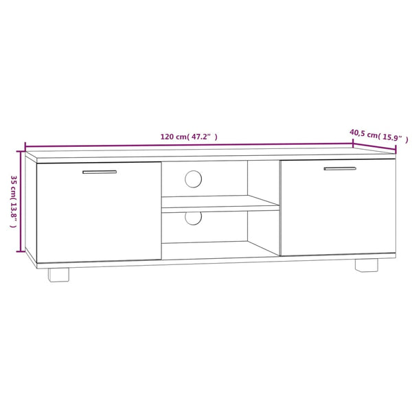 Graues TV-Möbel Antonin 120x40,5x35cm (Holz)