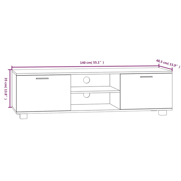 Räuchereichen-TV-Möbel Antonin 140x40,5x35cm (Holz)
