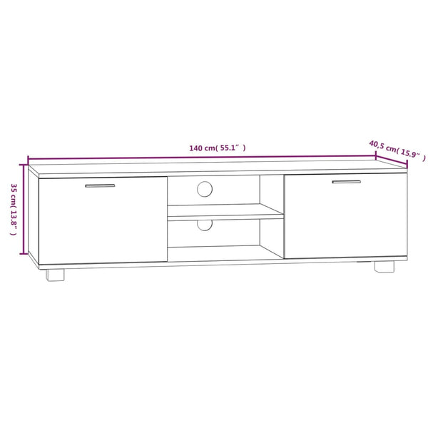 Graues TV-Möbel Antonin 140x40,5x35cm (Holz)