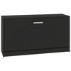 Schwarzer Schuhschrank Tiborel 80x24x45cm (Holz)