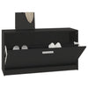 Schwarzer Schuhschrank Tiborel 80x24x45cm (Holz)