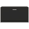 Schwarzer Schuhschrank Tiborel 80x24x45cm (Holz)