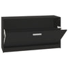 Schwarzer Schuhschrank Tiborel 80x24x45cm (Holz)