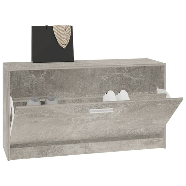 Schuhregal Tiborel 80x24x45cm betongrau (Holz)