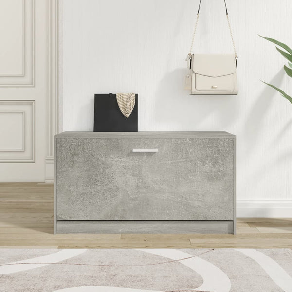 Schuhregal Tiborel 80x24x45cm betongrau (Holz)