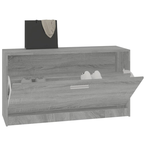 Graue Schuhbank Tiborel 80x24x45cm (Holz)