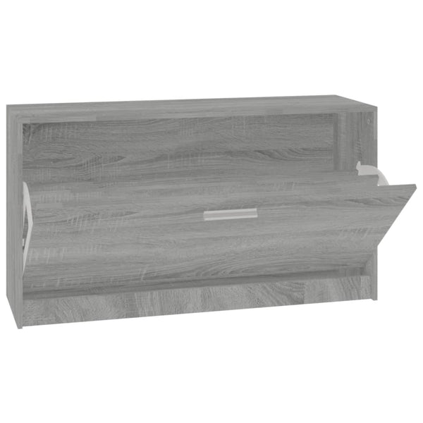 Graue Schuhbank Tiborel 80x24x45cm (Holz)