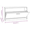 Graue Schuhbank Tiborel 80x24x45cm (Holz)