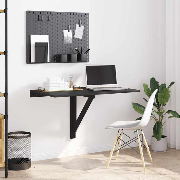 Wandklapptisch Iordanel, schwarz, 100x60x56cm (Holz)