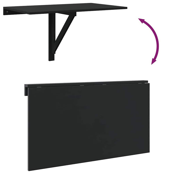 Wandklapptisch Iordanel, schwarz, 100x60x56cm (Holz)