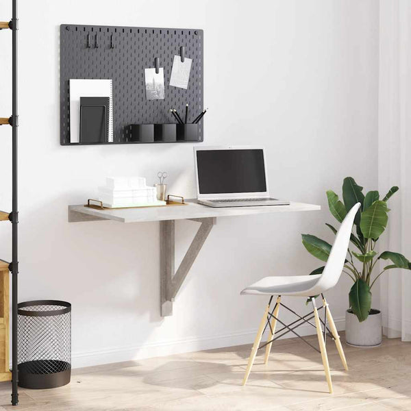 Betongrauer Klapptisch zur Wandmontage Iordanel 100x60x56cm (Holz)