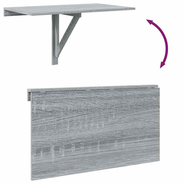 Grauer Klapptisch für die Wand Iordanel 100x60x56cm (Sonoma-Holz)